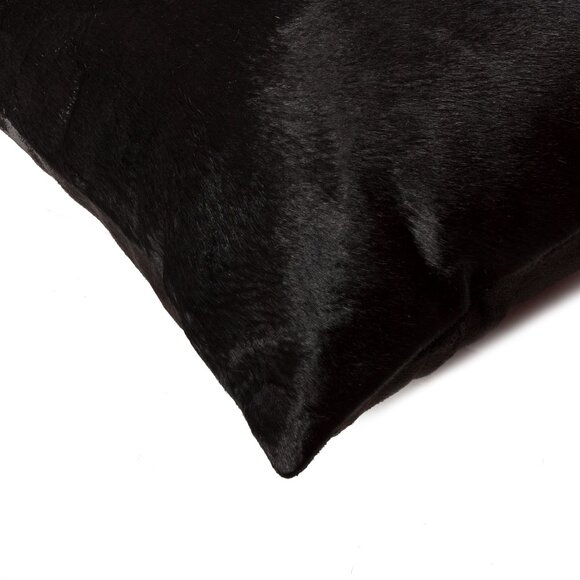Natural Home Decor Torino Cowhide Pillow | 2-Piece | Black | 12"x20" - Picture 3 of 3